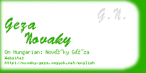 geza novaky business card